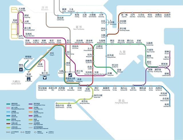 Mapa de la estación de metro de Hong Kong