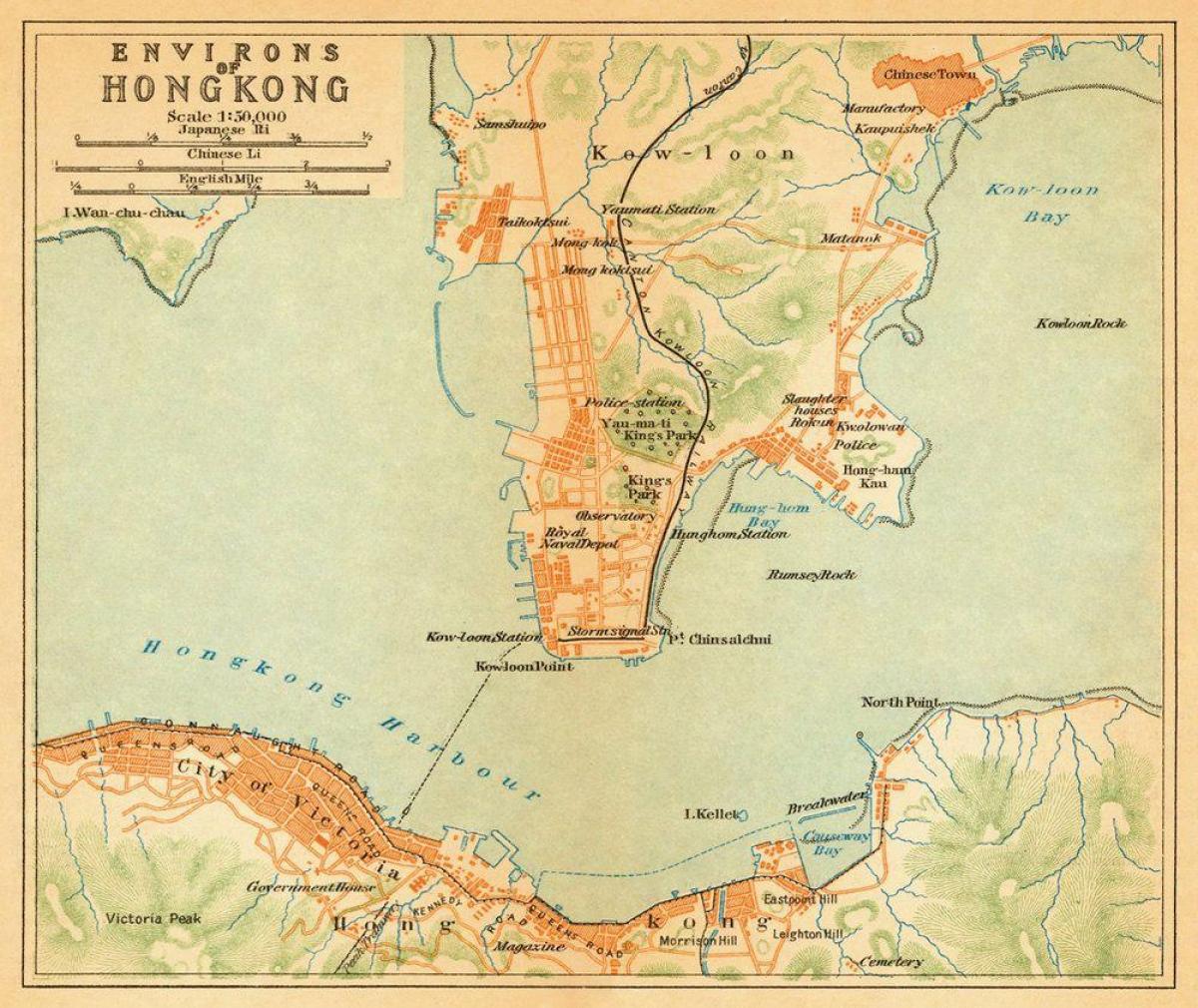 Mapa histórico de Hong Kong